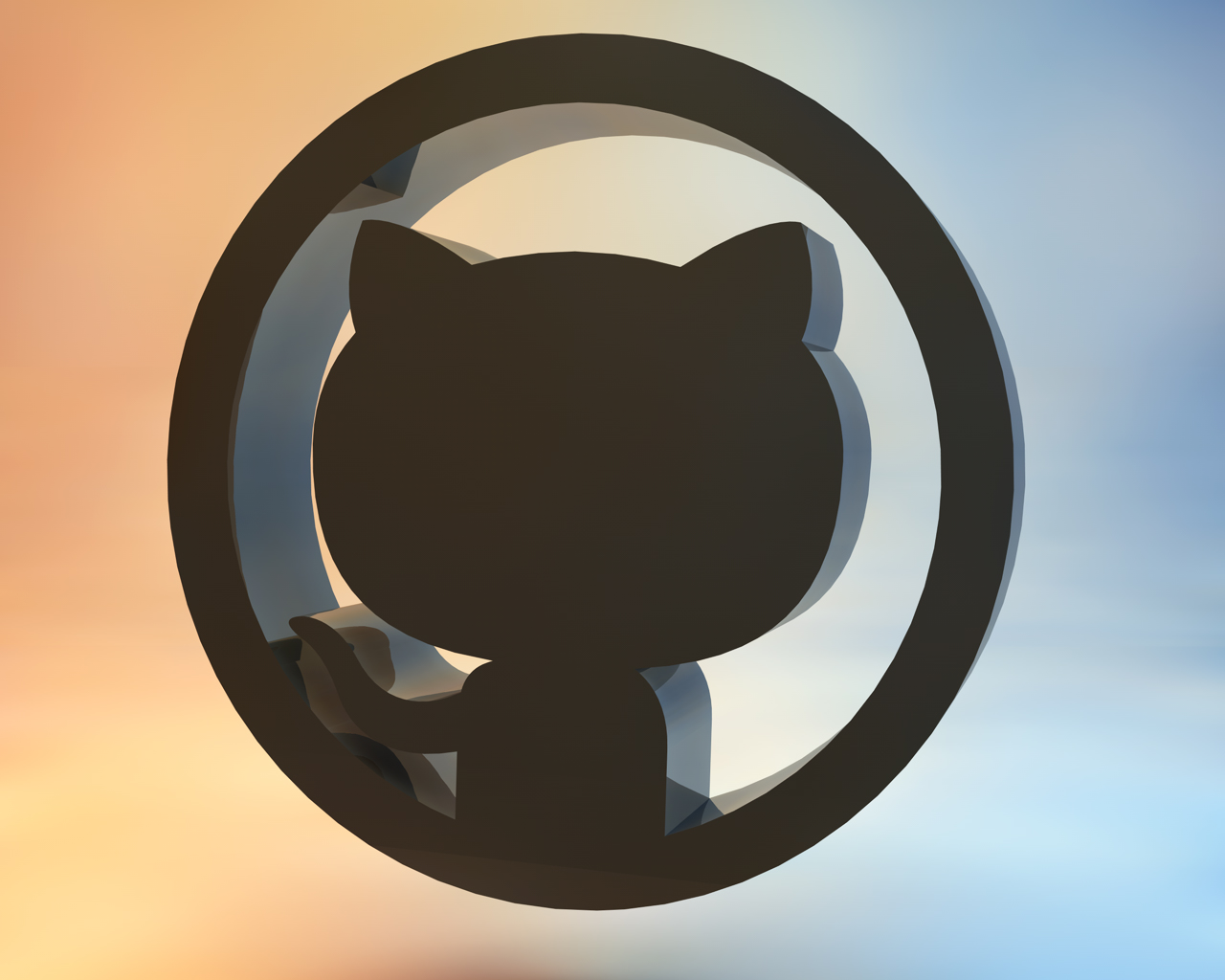 Github 3D logo version 2